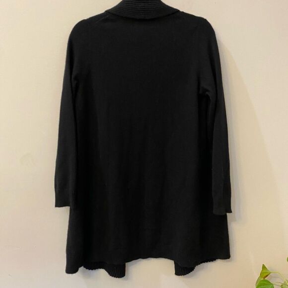 Marisa Christina Black 100% 2-Ply Cashmere Open Front Cardigan Women Size M - Picture 5 of 5